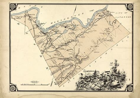 1877 Map Of Little Falls Township Passaic County New Jersey Etsy