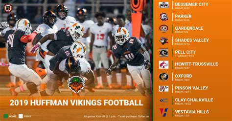 2019 Huffman High School Football Schedule Birmingham City Schools Athletics