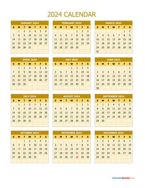 2024 Calendar Printable Vertical