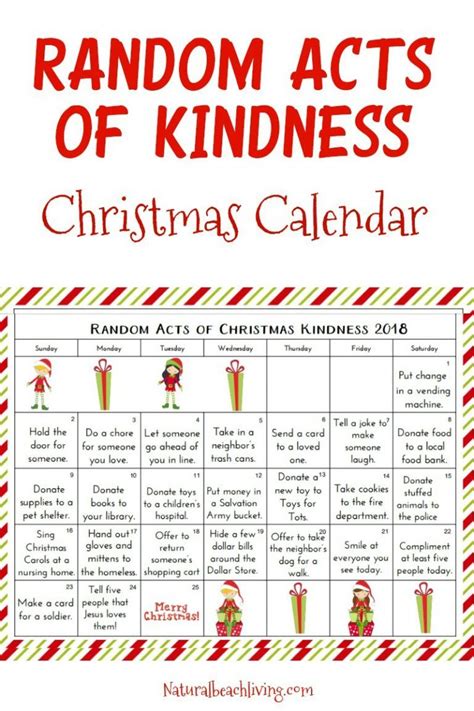 25 Random Acts Of Kindness For Kids Christmas Advent Calendar