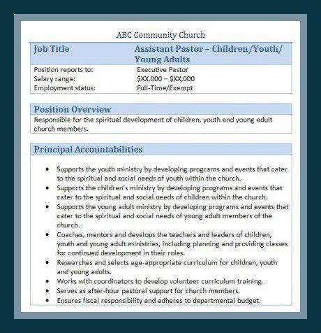 45 Free Downloadable Sample Church Job Descriptions