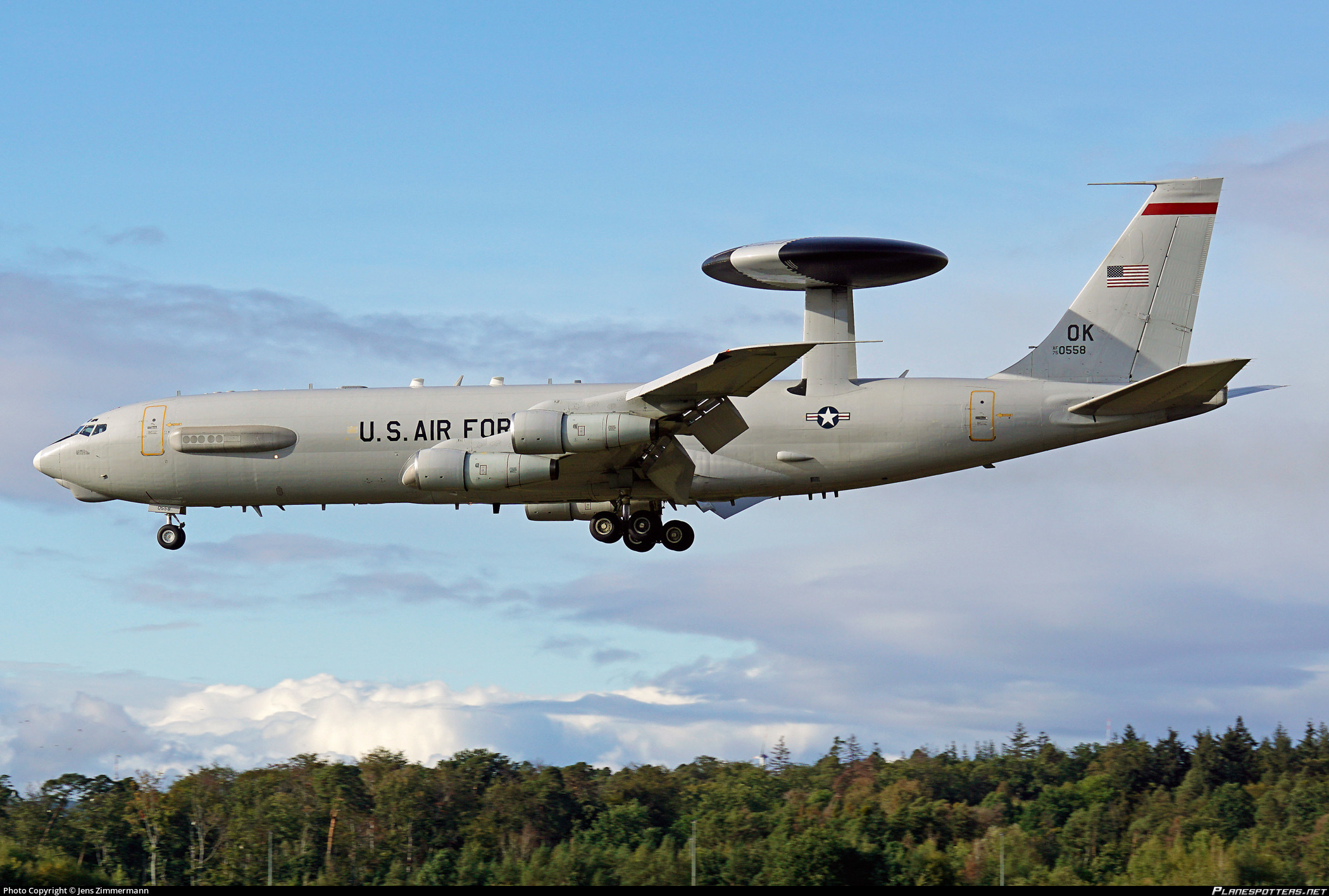 75 0558 United States Air Force Boeing E 3B Sentry 707 300 Photo By