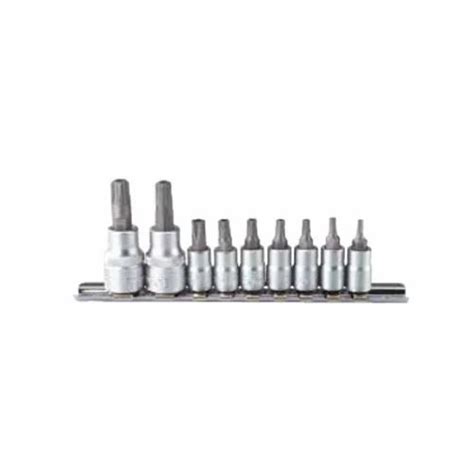 9Pc 1 4 3 8 Five Sided Star Tamperproof Socket Bit Set At Best Price