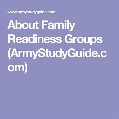 About Family Readiness Groups Armystudyguide Com Family Ready