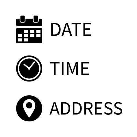 Address Time And Date Icon Vector