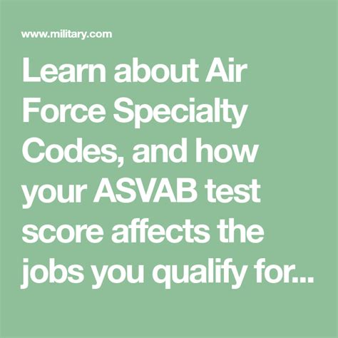 Air Force Asvab Scores Jobs