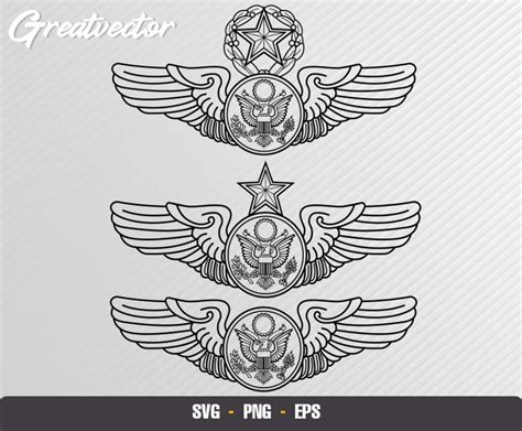 Air Force Enlisted Aircrew Wings Vector File Etsy