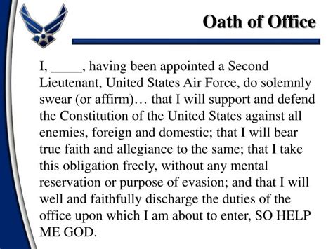 Air Force Oath Of Office