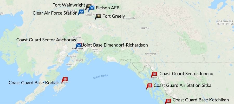 Alaska Military Bases Map