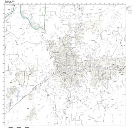 Amazon Com Spokane Wa Zip Code Map Laminated Home Kitchen