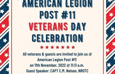 American Legion Post 11 Veterans Day Celebration State Of Indiana