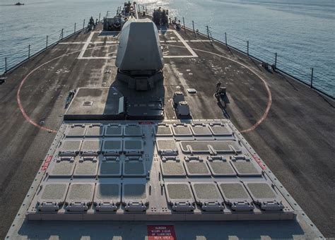 An Aegis Missile Is Launched From A Vertical Launch System Vls Aboard The Guided Missile Ship