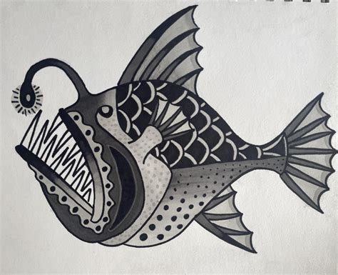 Angler Fish Drawing R Traditionaltattoos