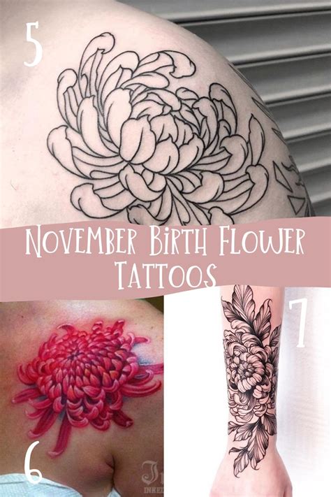 April And November Birth Flower Tattoo