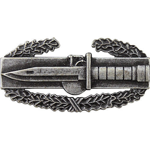 Army Regulation Size Silver Oxidized Combat Action First Award Badge