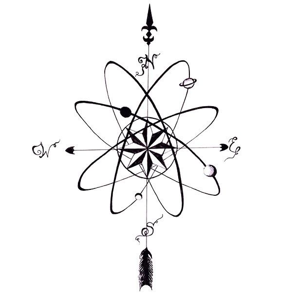 Atom Tattoo Design