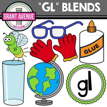 Beginning L Blends Gl Words Clipart By Pinecrest Grove Designs Tpt