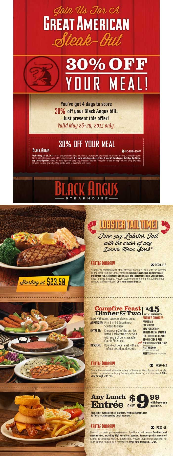 Black Angus Coupons Campfire Feast July 2020