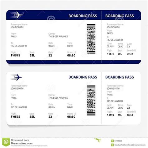 Blank Airline Ticket Template