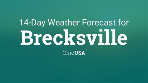 Brecksville Ohio Usa 14 Day Weather Forecast