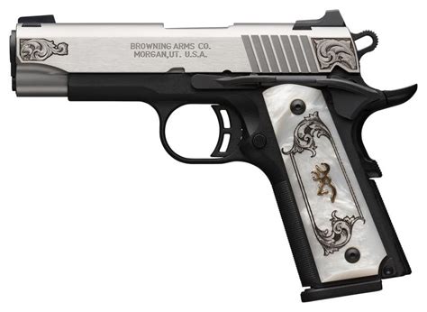 Browning 1911 380 Black Label Medallion Stainless Engraved Sa Semi Auto