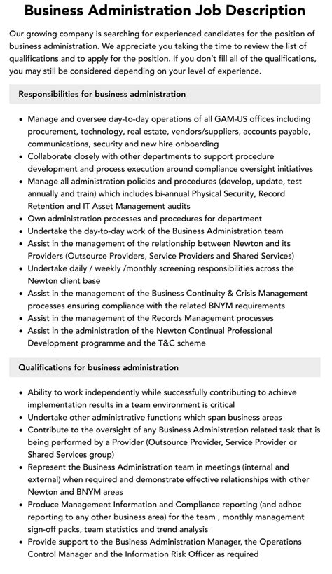 Business Administration Jobs Business Administration Jobs At St