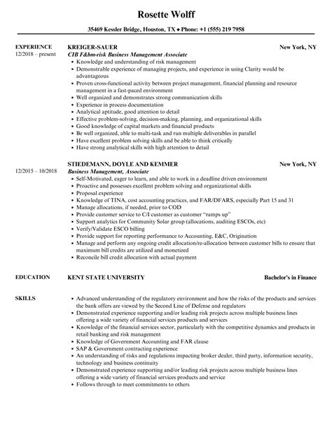 Business Management Associate Resume Samples Velvet Jobs