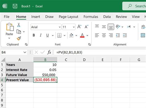 Calculate Present Value In Excel Free Pv Calculator