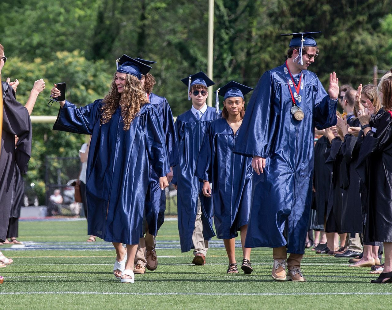 Camp Hill High School Holds Outdoor Graduation Ten Students At A Time