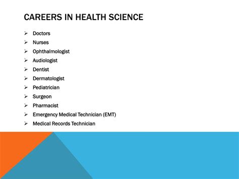 Careers In Health Science