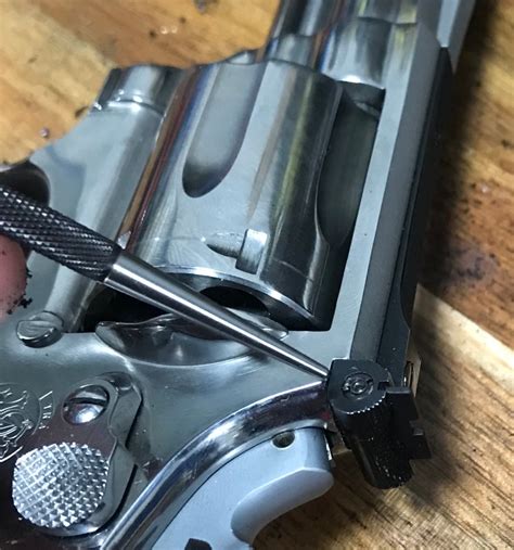 Changing The Rear Sight Blade On A Smith And Wesson Revolver