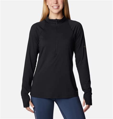 Columbia Women S Endless Trail Half Zip Mesh Long Sleeve Collegiate