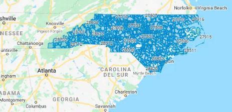 Complete List Of All North Carolina Zip Code Genguide