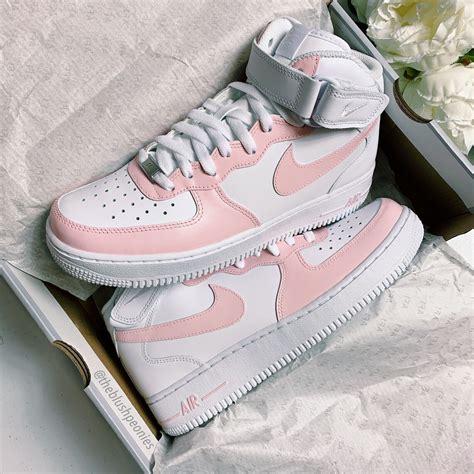 Custom Nike Air Force 1 Mids Baby Pink Etsy