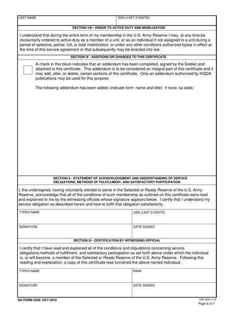 Da Form 3540 Download Fillable Pdf Or Fill Online Certificate And