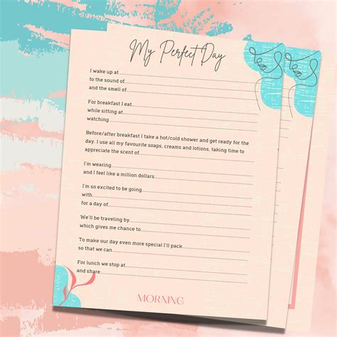 Design Your Perfect Day Printable Journal Pages Therapy Etsy