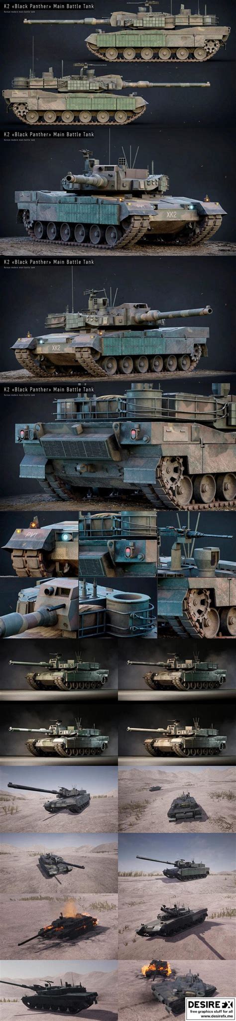 Desire Fx 3D Models K2 Black Panther Advanced Tank Blueprint