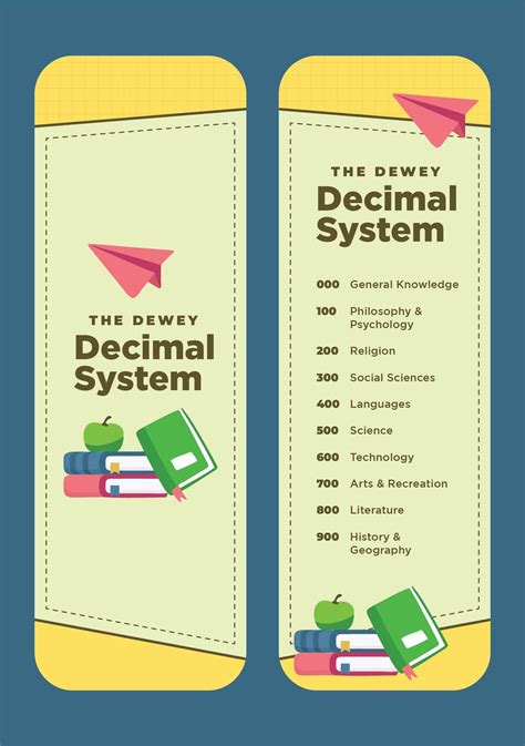 Dewey Decimal System Bookmarks 10 Free Pdf Printables Printablee