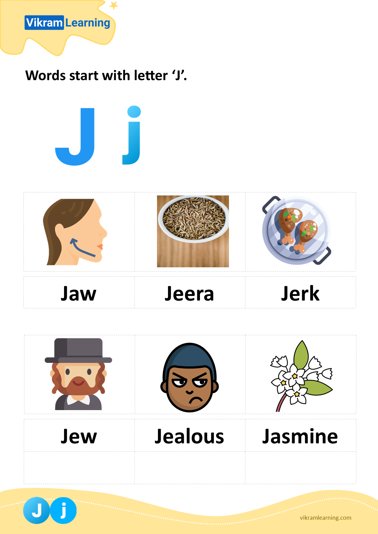 Download Words Start With Letter J Worksheets Vikramlearning Com