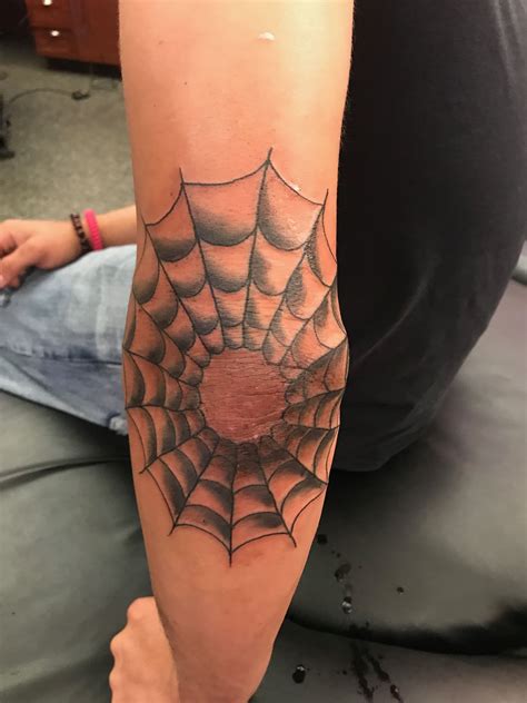 Elbow Cobweb Tattoo