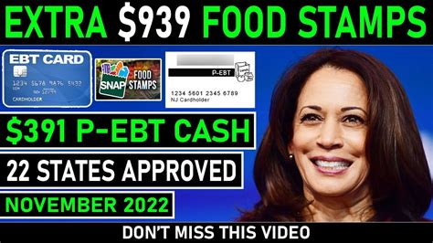 Extra 939 Snap Ebt Food Stamp Is Coming In 22 States 391 P Ebt Cash