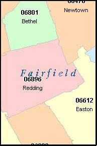 Fairfield County Connecticut Digital Zip Code Map