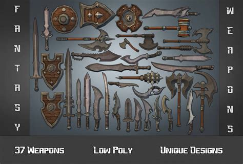 Fantasy Weapons Collection 3D Low Poly By 3Dgamemodelsnet On Deviantart