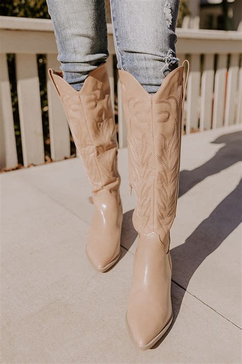 Faux Leather Cowboy Boots