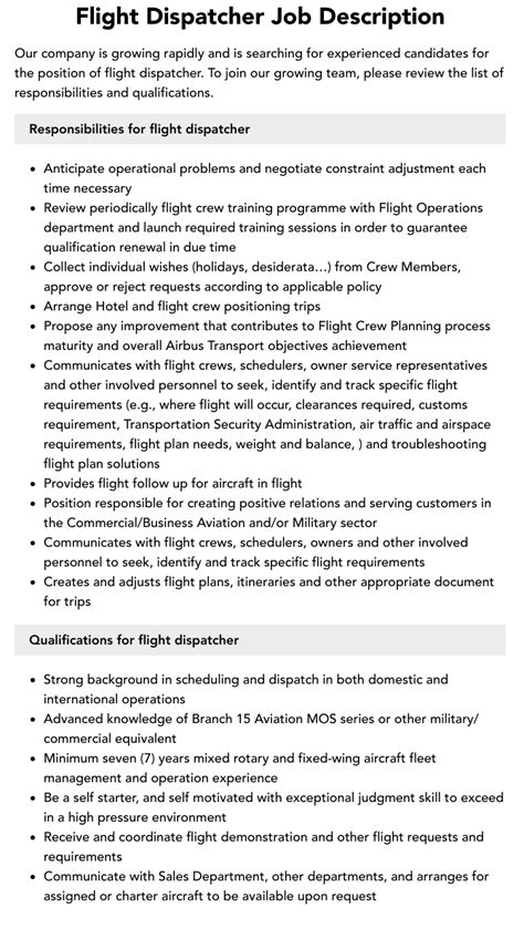 Flight Dispatcher Job Openings