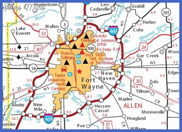 Fort Wayne Area Zip Code Map United States Map