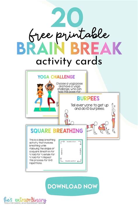 Free Printable Brain Breaks For Kids