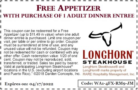 Free Printable Coupons Longhorn Steakhouse Coupons