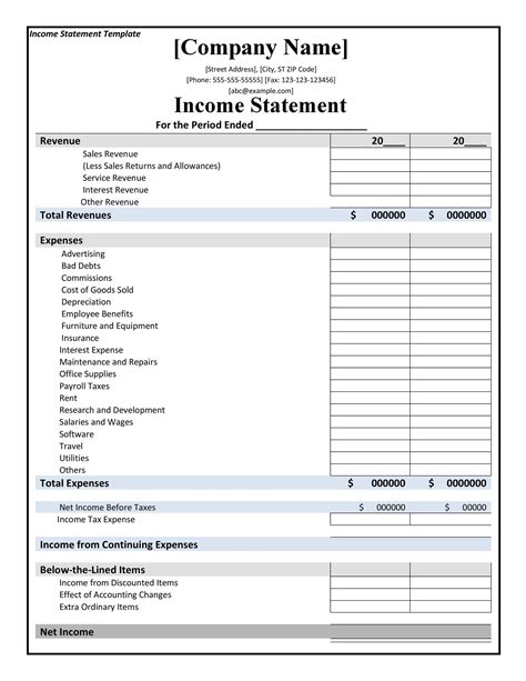 Free Printable Earning Statement Template