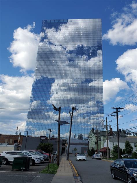 Glass Windows Of A Tower On A Partly Cloud Day In Fort Lee Nj R Newjersey